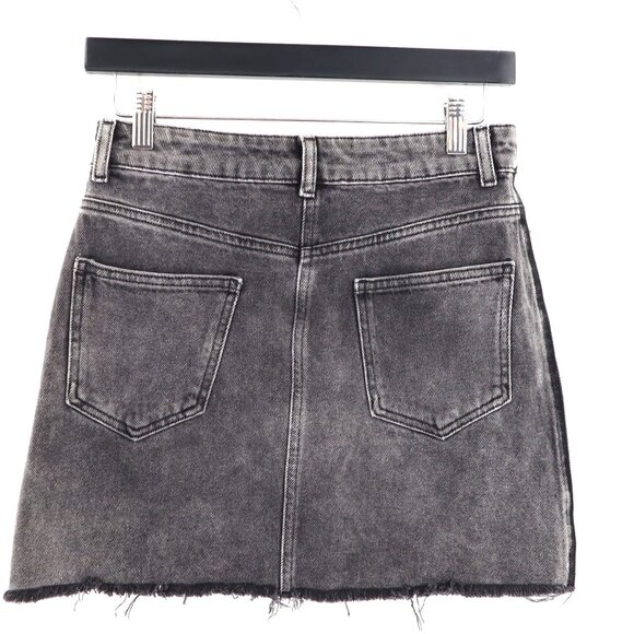 Zara Basic Denim Mini Skirt Womens S Black Trendy Moto Alt Grunge Streetwear Y2K - Picture 3 of 8